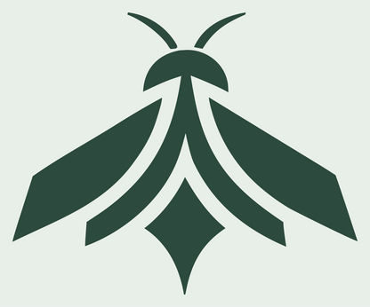 Pictogram Striped Wing Hornet Top-Down Crest #e8efe9/#2d4a3e