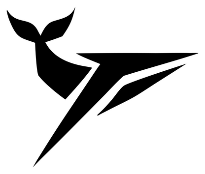 Sharp Angular Diving Whale Speed Mark #ffffff/#000000