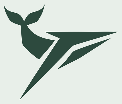 Sharp Angular Diving Whale Speed Mark #e8efe9/#2d4a3e