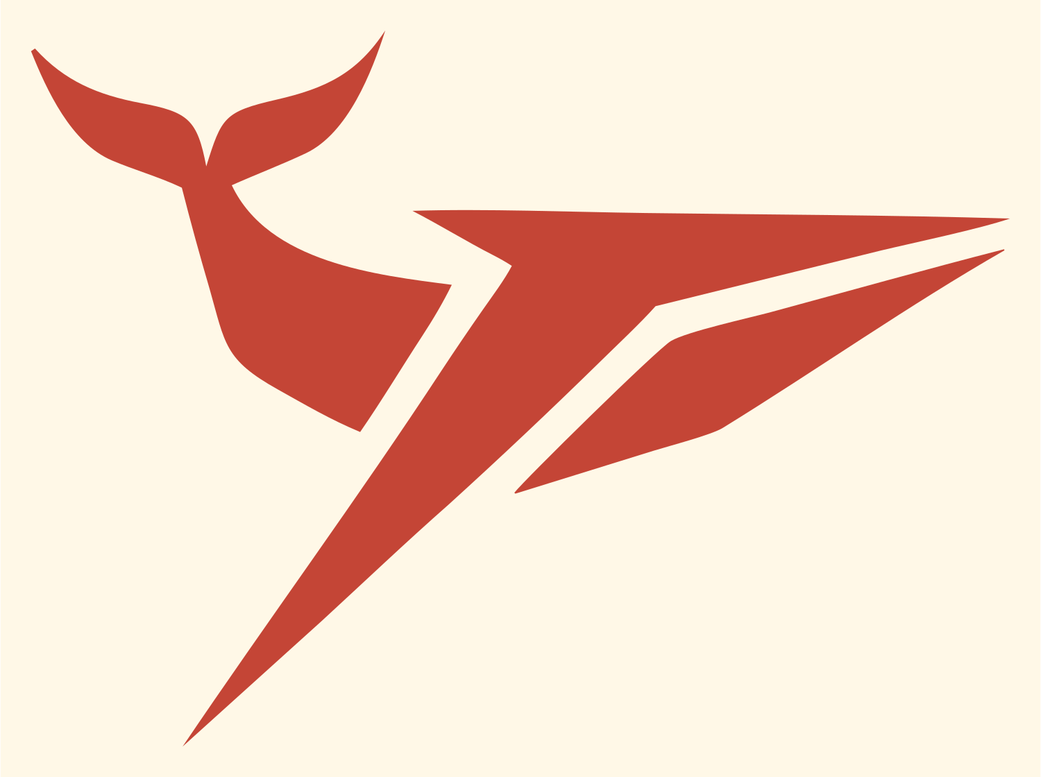 Industrial Bolt Whale Dart Emblem #fff8e7/#c44536