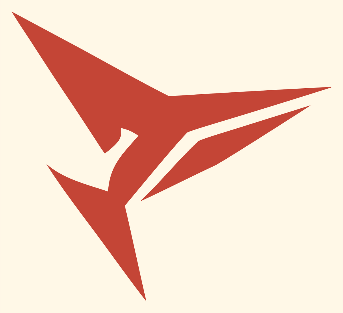 Razor Edge Fractured Whale Strike Crest #fff8e7/#c44536