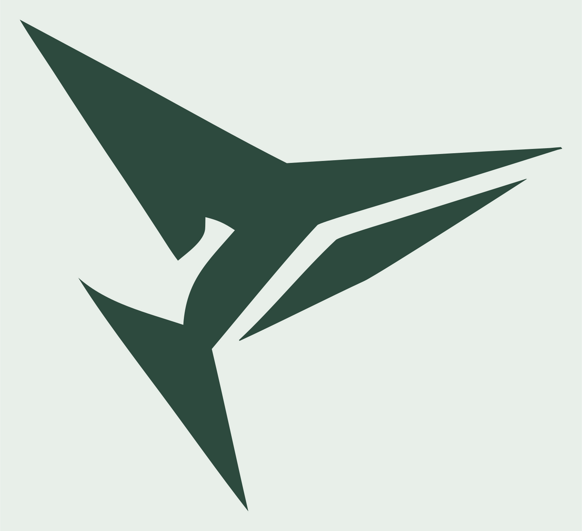 Razor Edge Fractured Whale Strike Crest #e8efe9/#2d4a3e