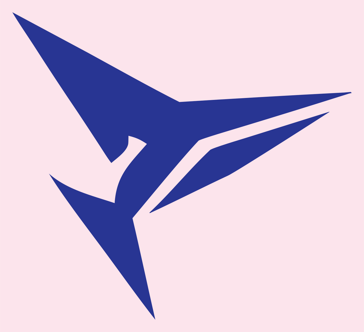 Razor Edge Fractured Whale Strike Crest #fce4ec/#283593