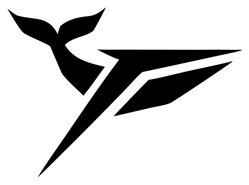 Angular Split-Wing Whale Thrust Badge