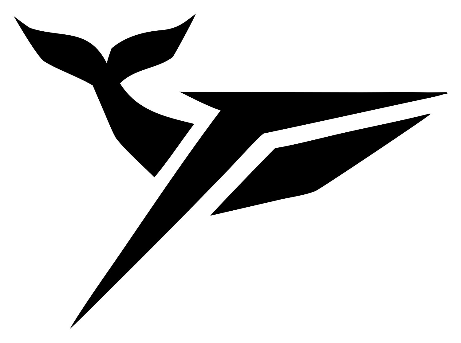 Angular Split-Wing Whale Thrust Badge #ffffff/#000000