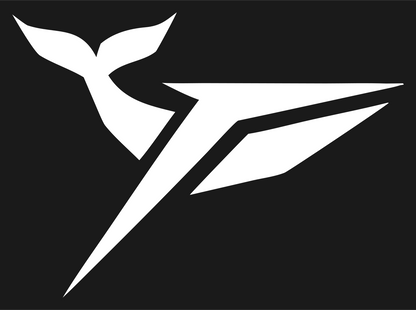 Angular Split-Wing Whale Thrust Badge #1a1a1a/#ffffff
