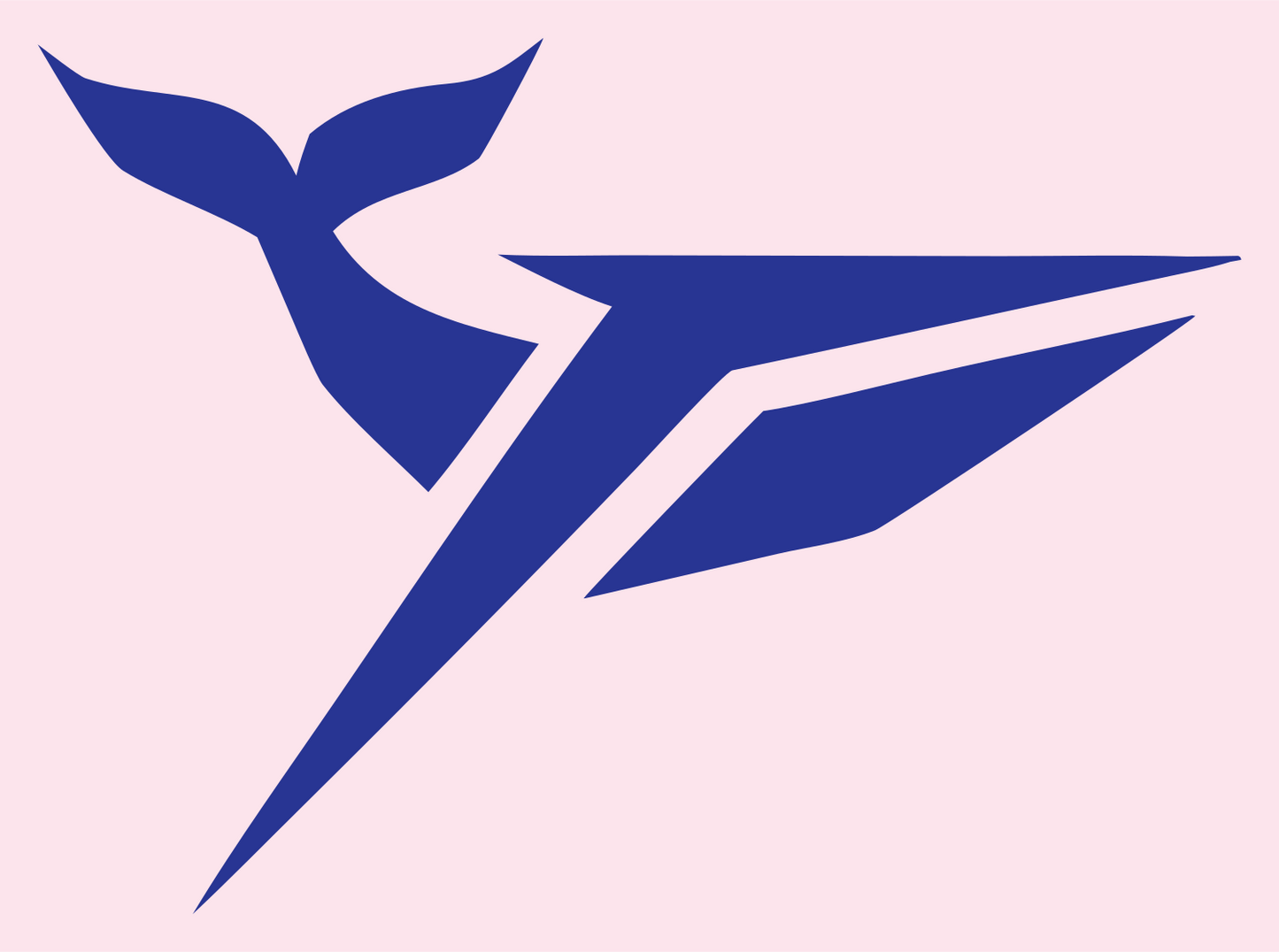 Angular Split-Wing Whale Thrust Badge #fce4ec/#283593