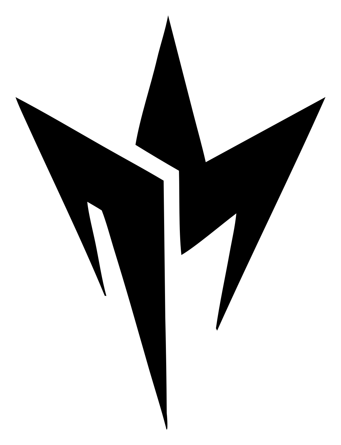 Jagged Shard Breaching Whale Icon #ffffff/#000000