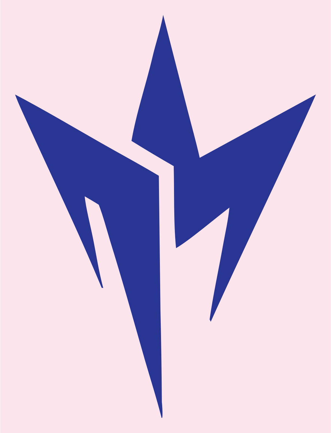 Jagged Shard Breaching Whale Icon #fce4ec/#283593