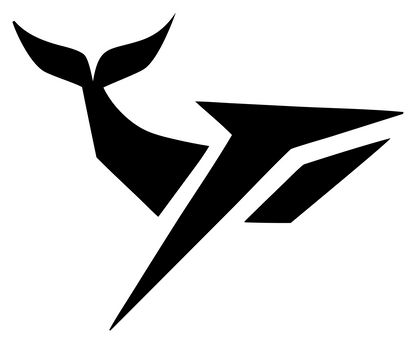 Industrial Angular Rocket Whale Speed Mark #ffffff/#000000