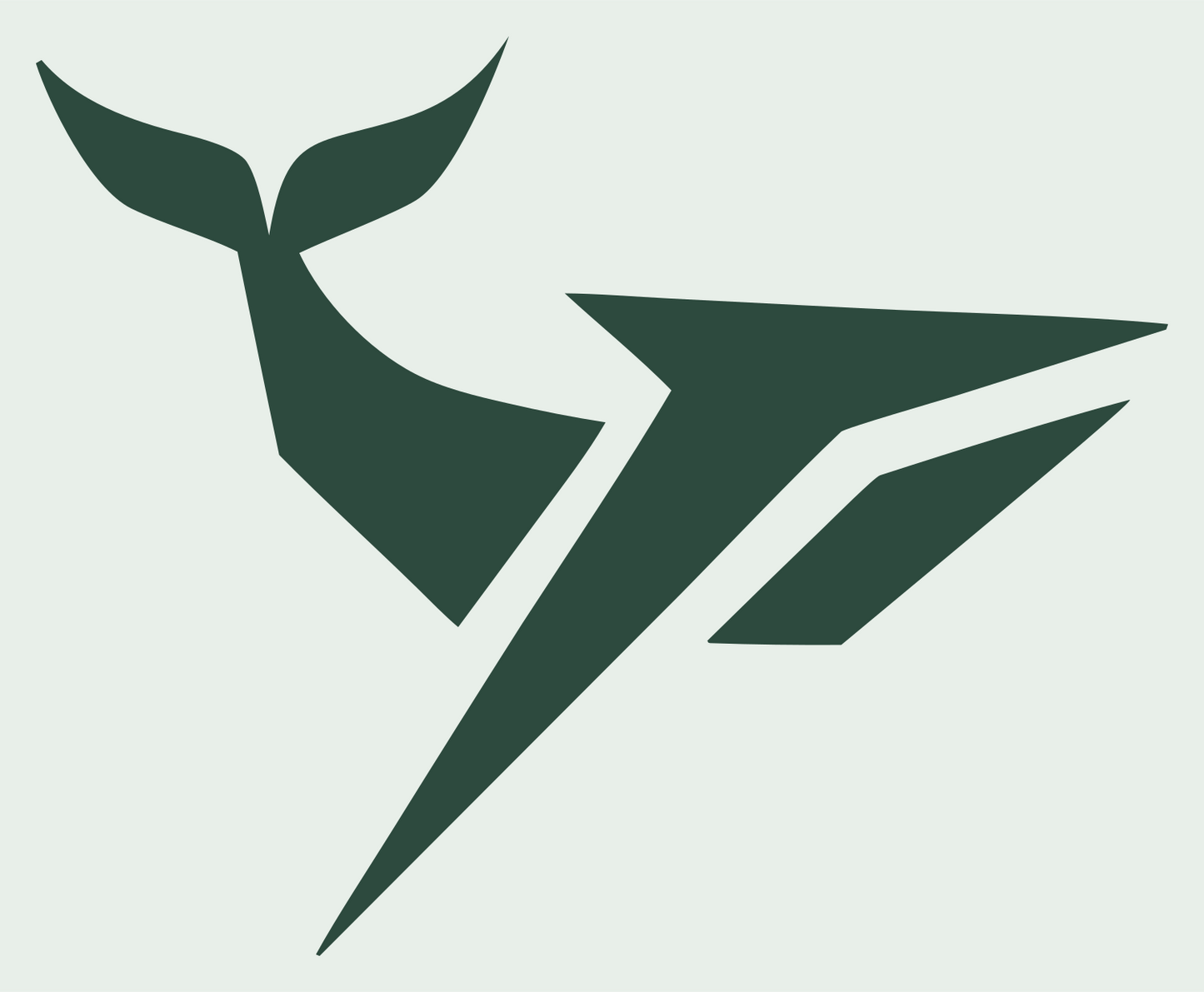 Industrial Angular Rocket Whale Speed Mark #e8efe9/#2d4a3e