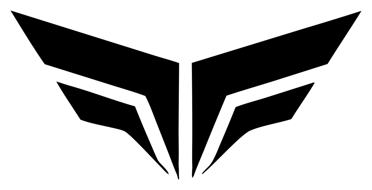 Split Chevron Whale Tail Flight Crest #ffffff/#000000