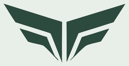 Split Chevron Whale Tail Flight Crest #e8efe9/#2d4a3e