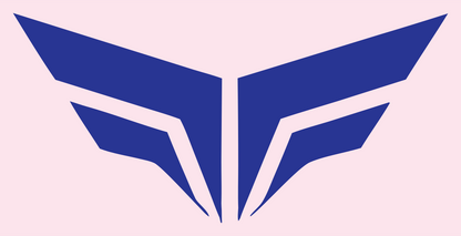 Split Chevron Whale Tail Flight Crest #fce4ec/#283593