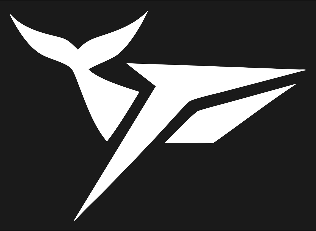 Sliced Futuristic Whale Dive Mark #1a1a1a/#ffffff