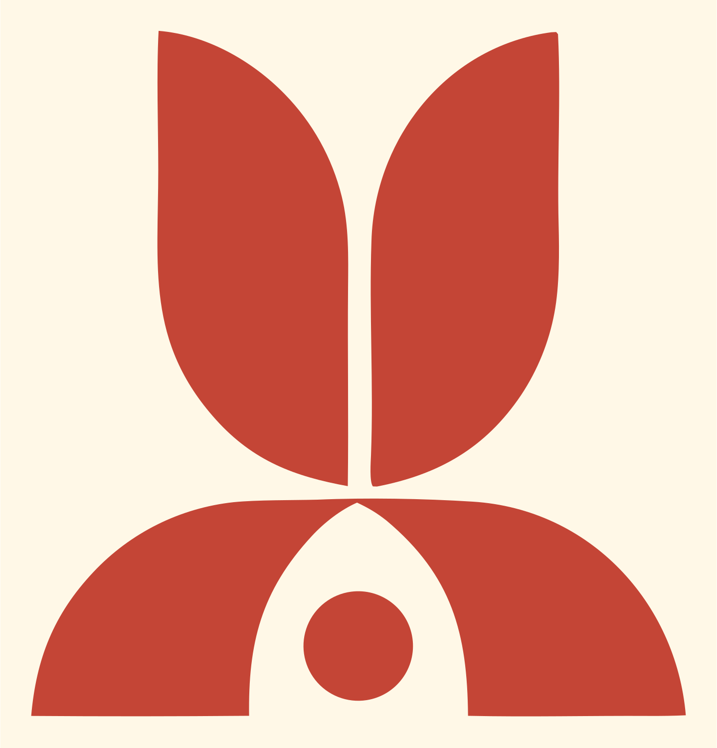 Bunny Ears Geometric Mark #fff8e7/#c44536