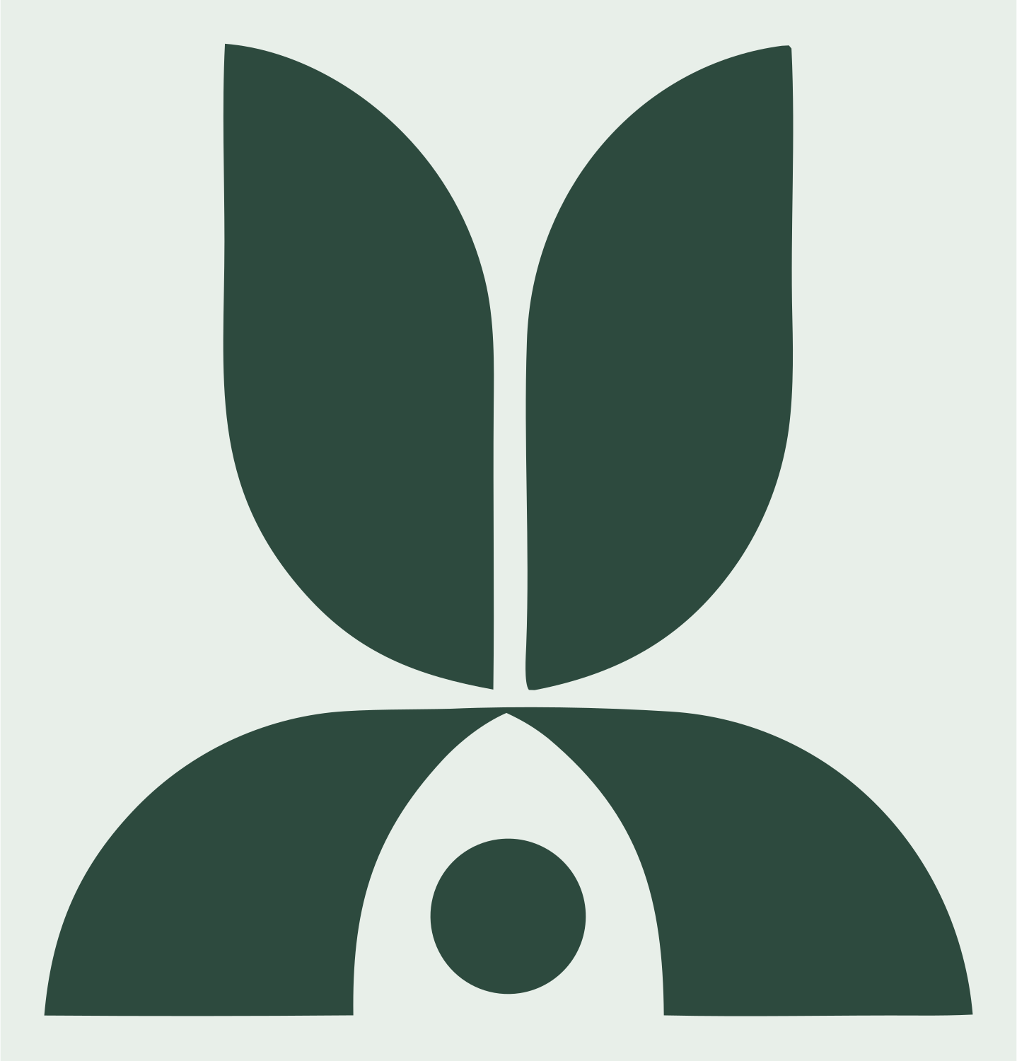 Bunny Ears Geometric Mark #e8efe9/#2d4a3e