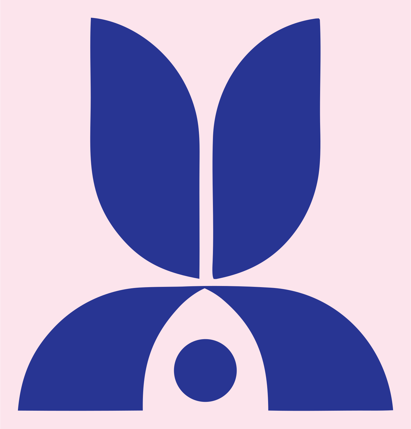 Bunny Ears Geometric Mark #fce4ec/#283593