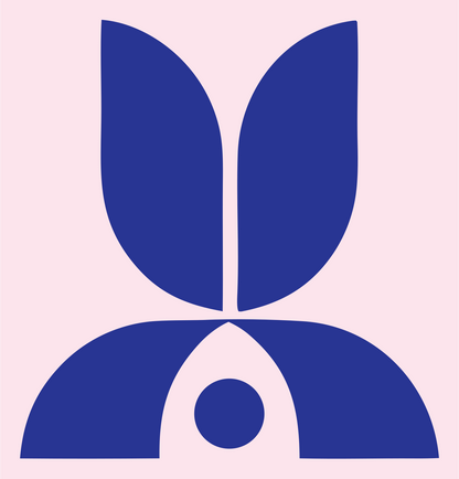 Bunny Ears Geometric Mark #fce4ec/#283593