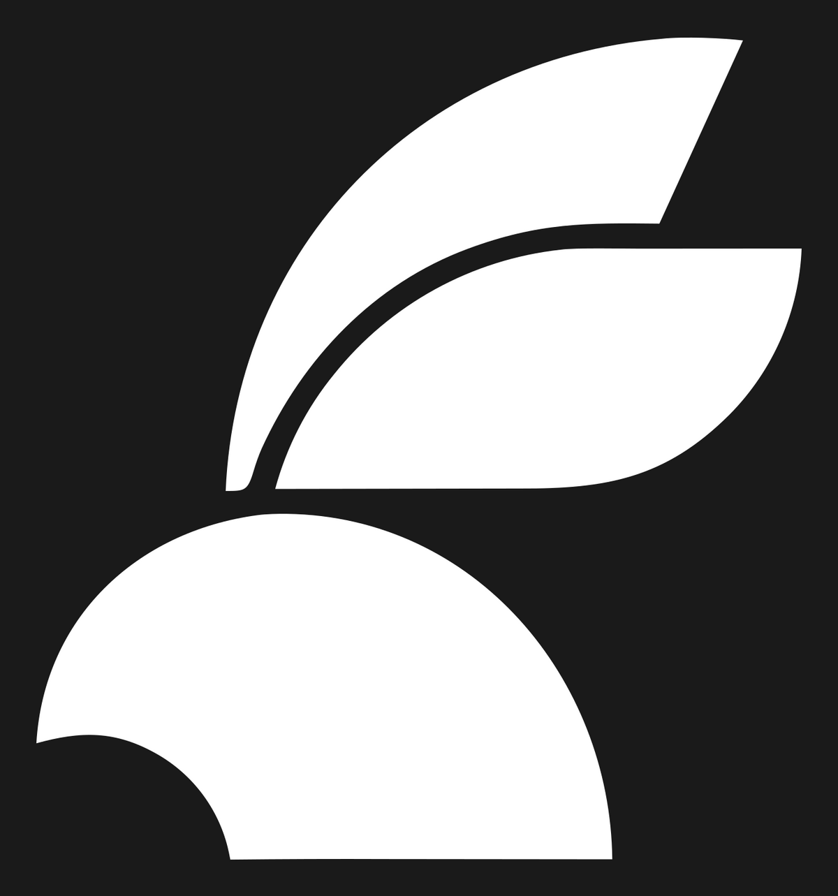 Rabbit Ears Leaf Crest #1a1a1a/#ffffff