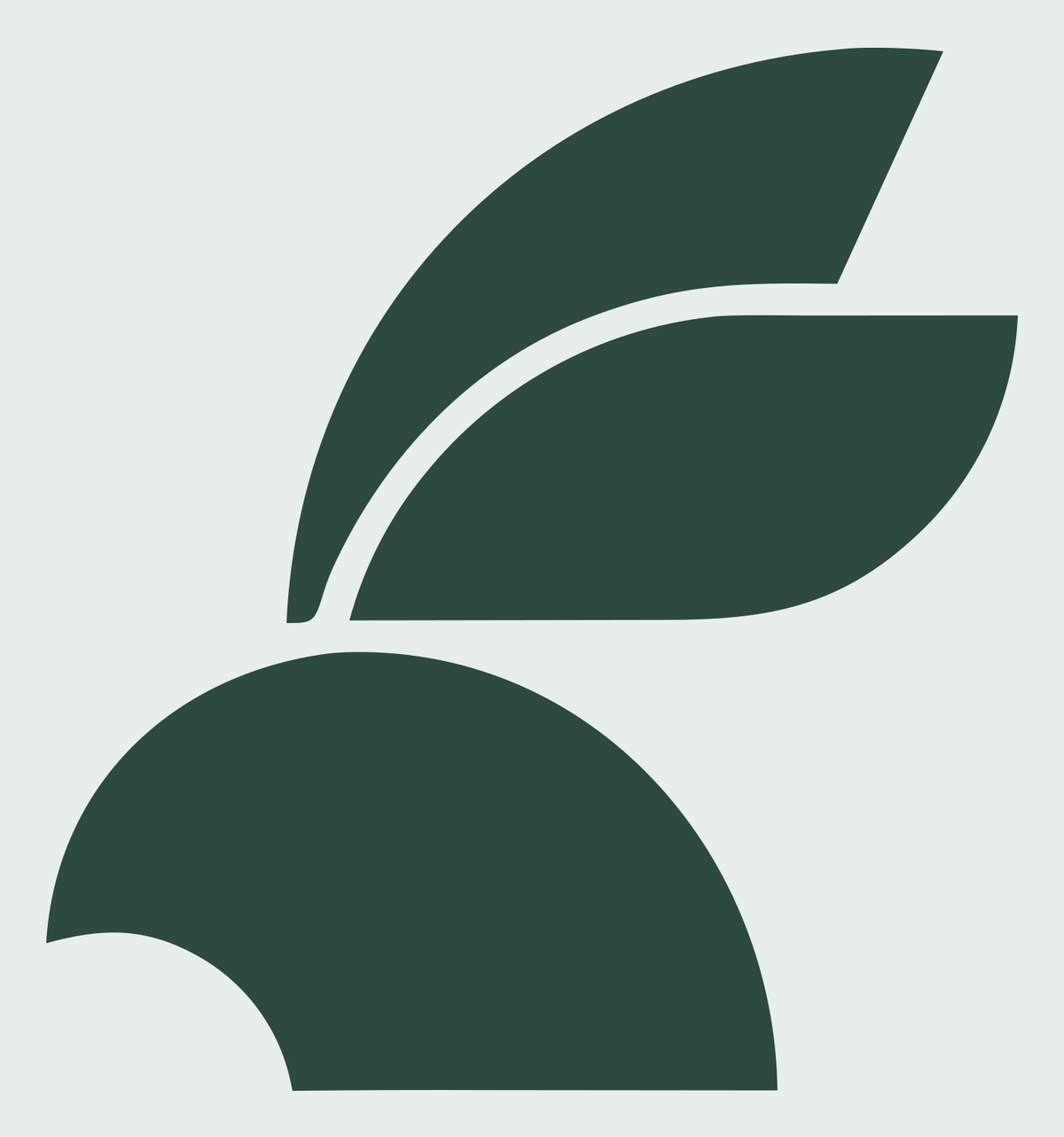 Rabbit Ears Leaf Crest #e8efe9/#2d4a3e