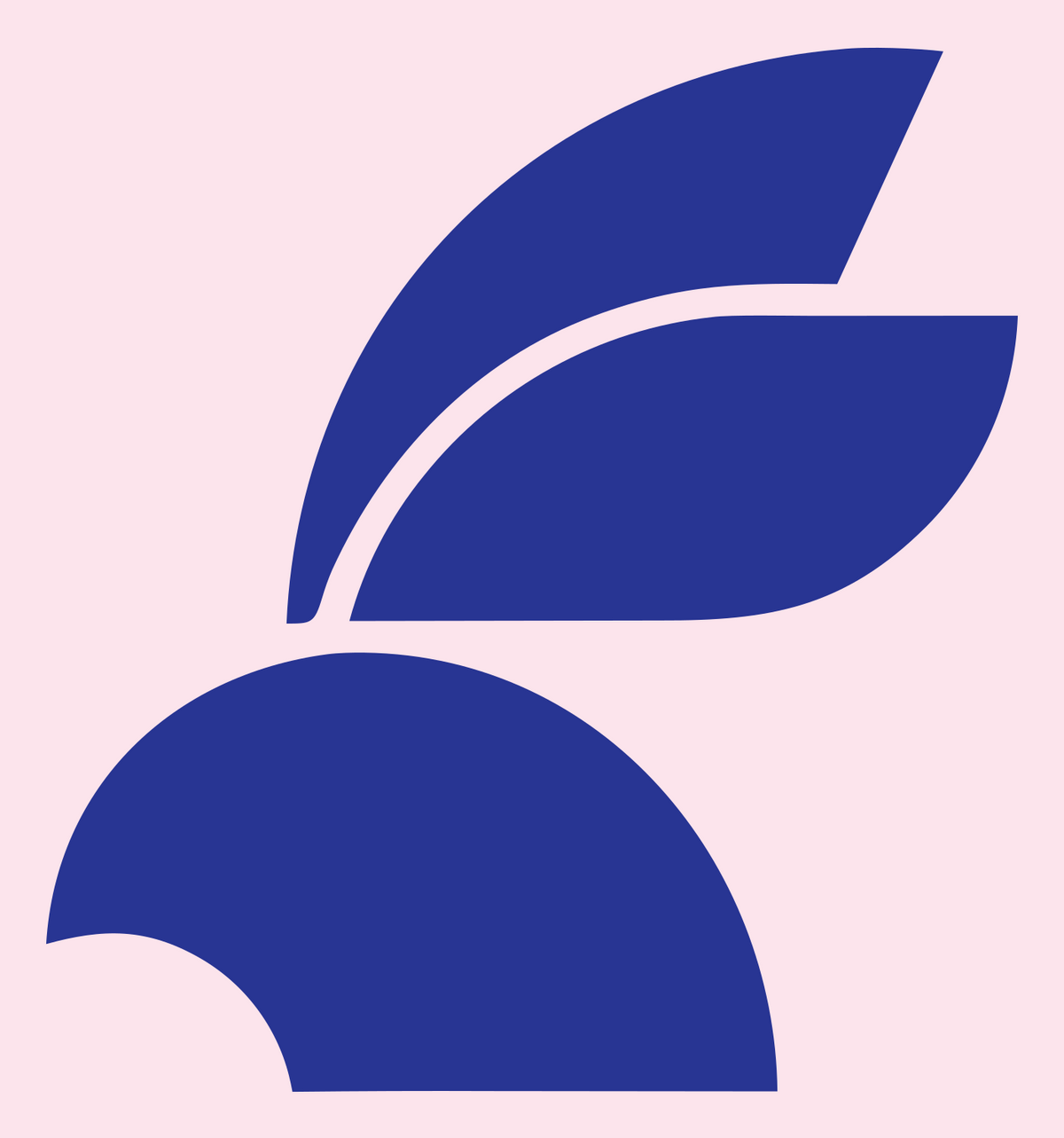 Rabbit Ears Leaf Crest #fce4ec/#283593