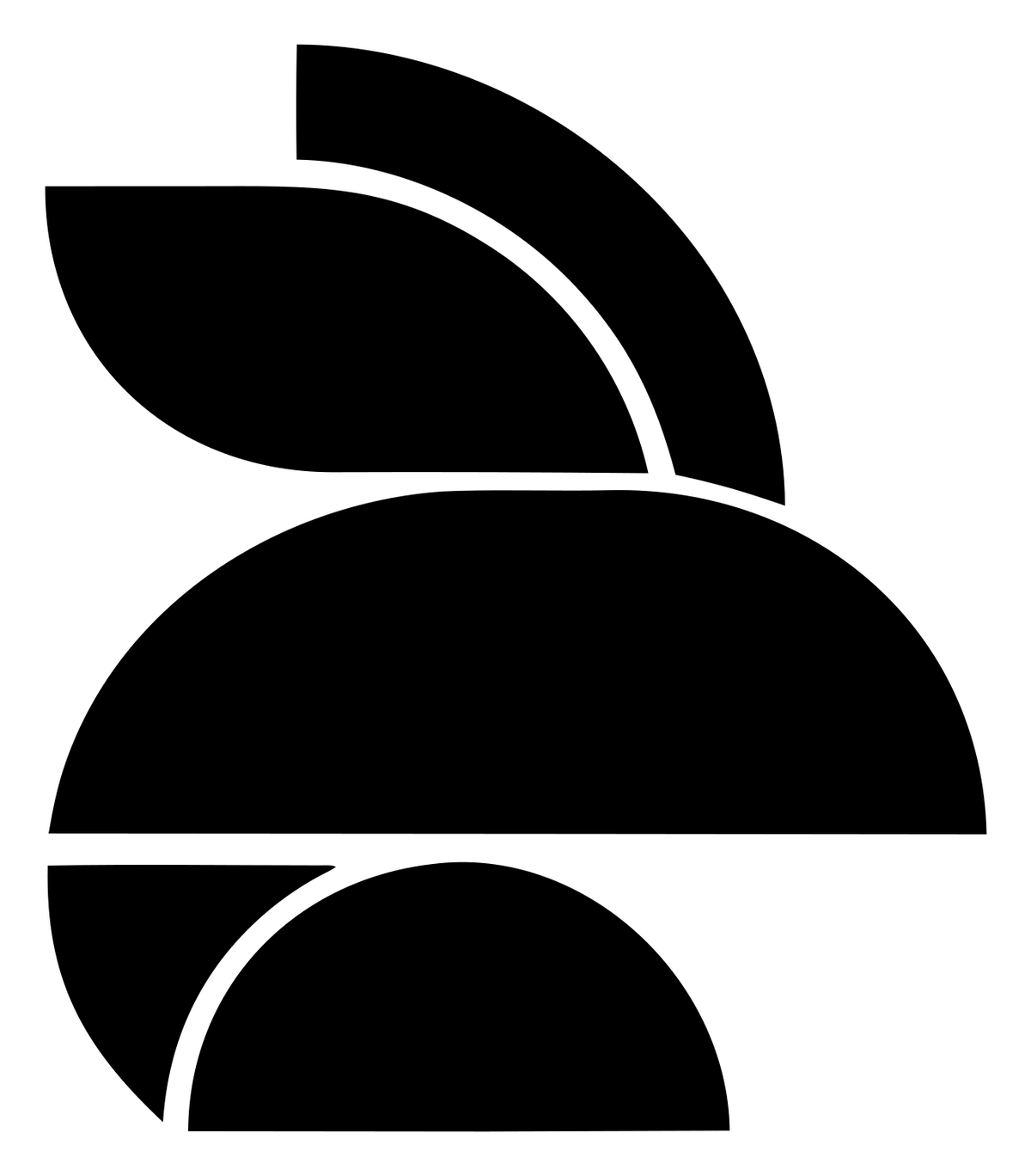 Stacked Rabbit Geometric Mark #ffffff/#000000