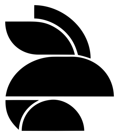 Stacked Rabbit Geometric Mark #ffffff/#000000