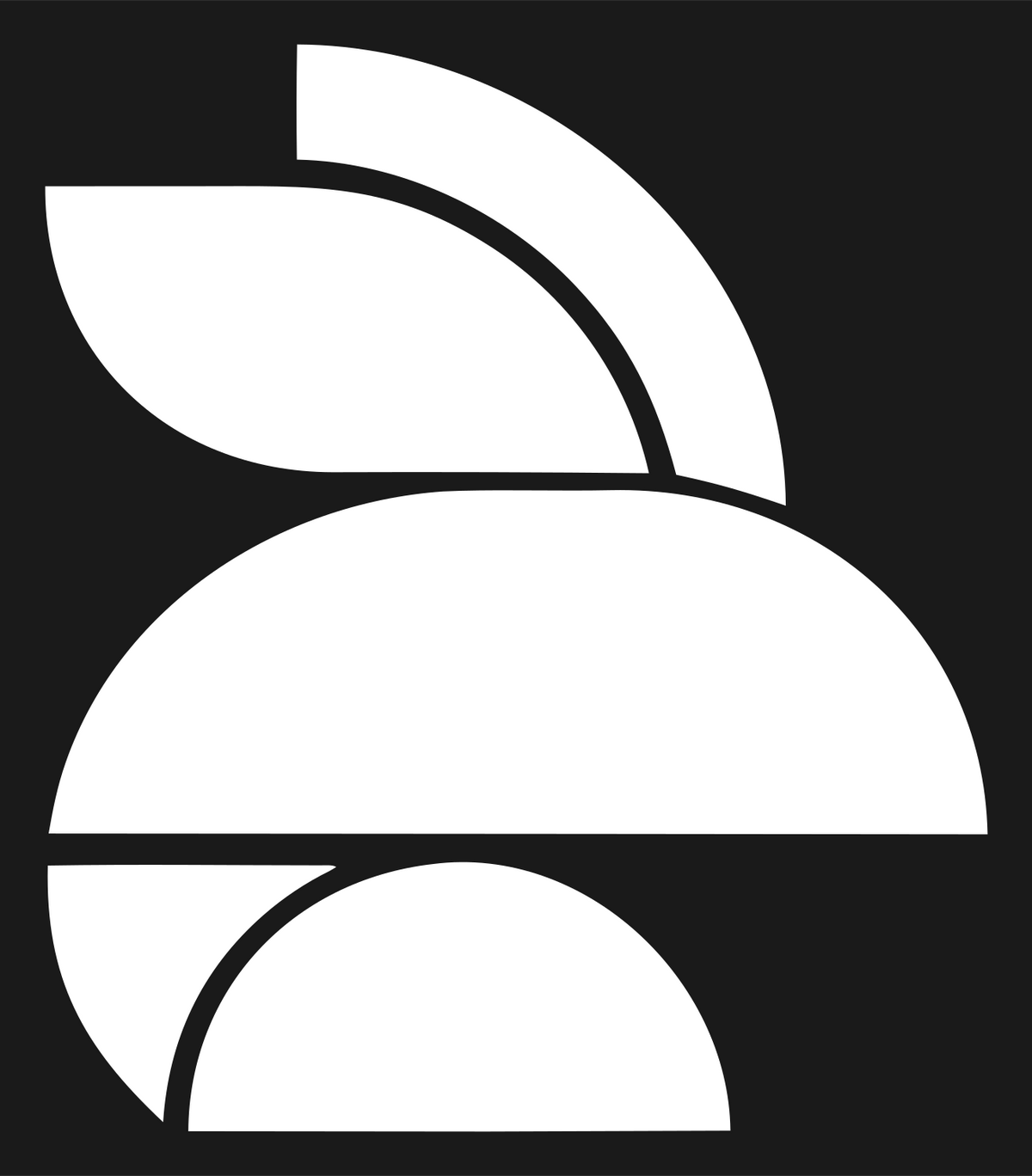 Stacked Rabbit Geometric Mark #1a1a1a/#ffffff
