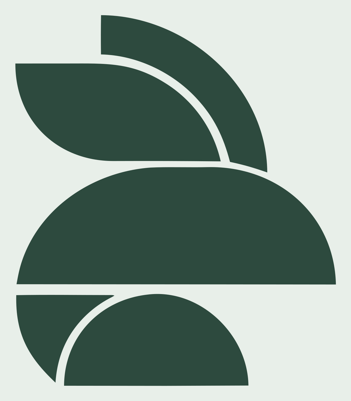 Stacked Rabbit Geometric Mark #e8efe9/#2d4a3e