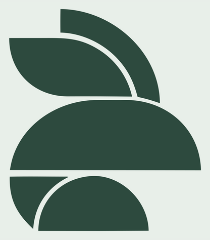 Stacked Rabbit Geometric Mark #e8efe9/#2d4a3e