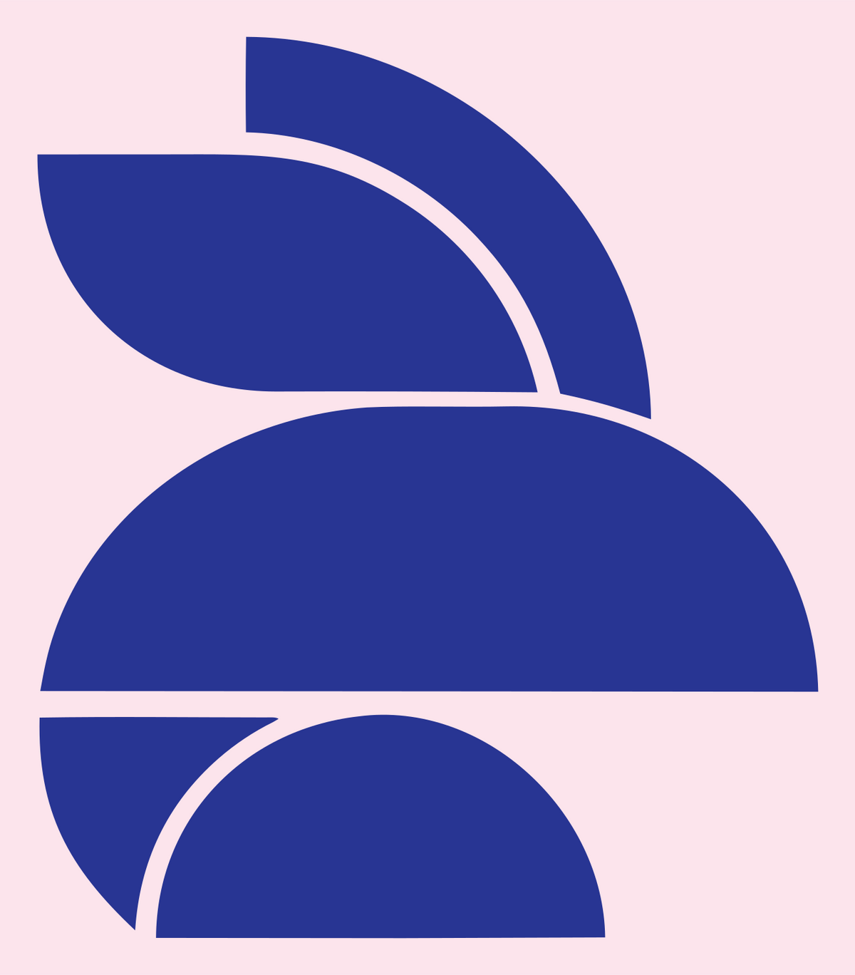 Stacked Rabbit Geometric Mark #fce4ec/#283593