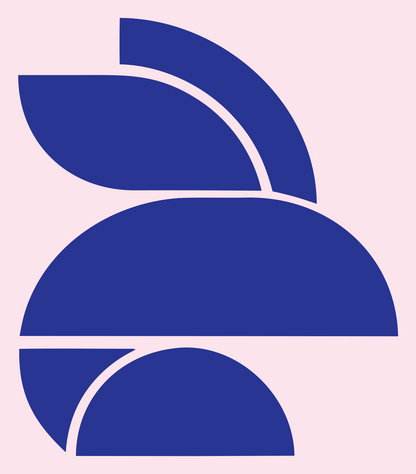 Stacked Rabbit Geometric Mark #fce4ec/#283593