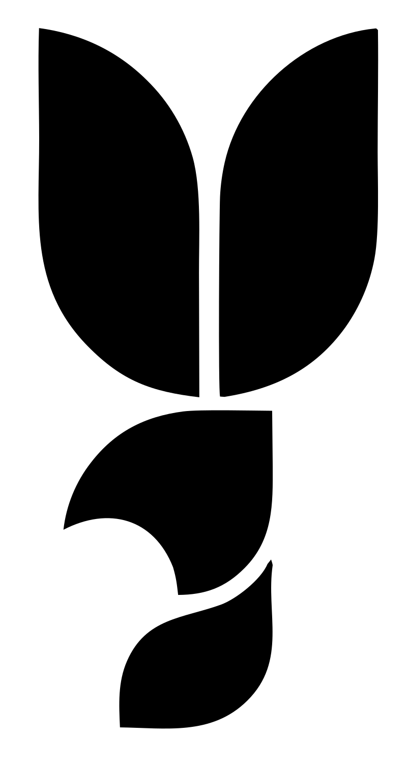 Bold Geometric Tulip Rabbit Body Icon #ffffff/#000000
