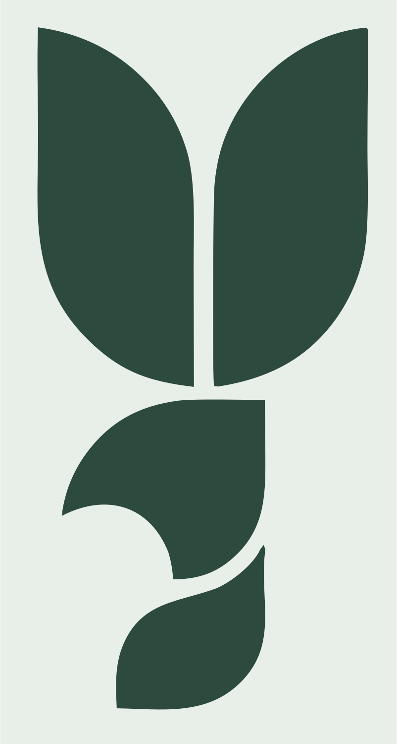 Bold Geometric Tulip Rabbit Body Icon #e8efe9/#2d4a3e