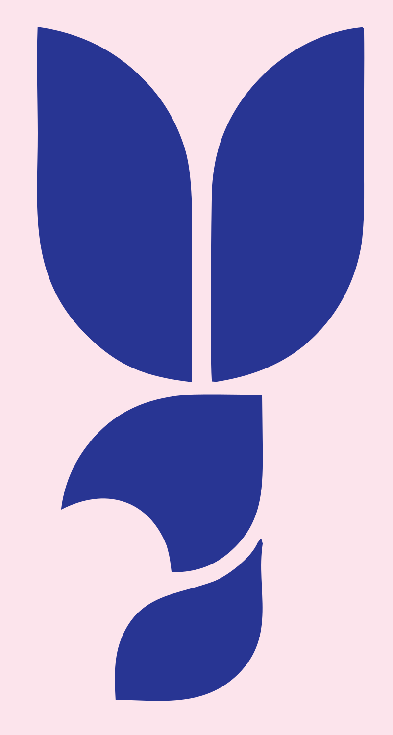 Bold Geometric Tulip Rabbit Body Icon #fce4ec/#283593