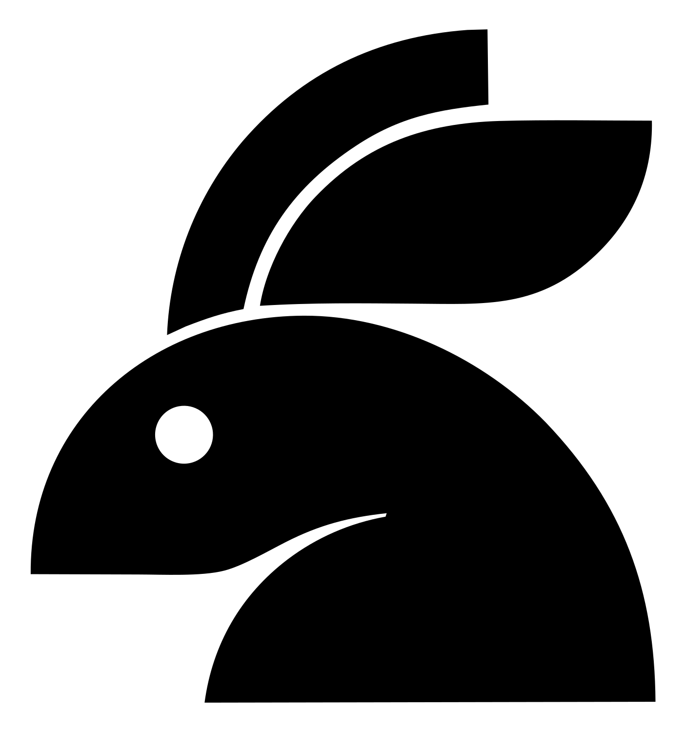 Geometric Rabbit Side Profile Mark #ffffff/#000000