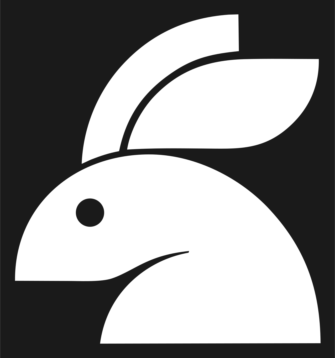 Geometric Rabbit Side Profile Mark #1a1a1a/#ffffff