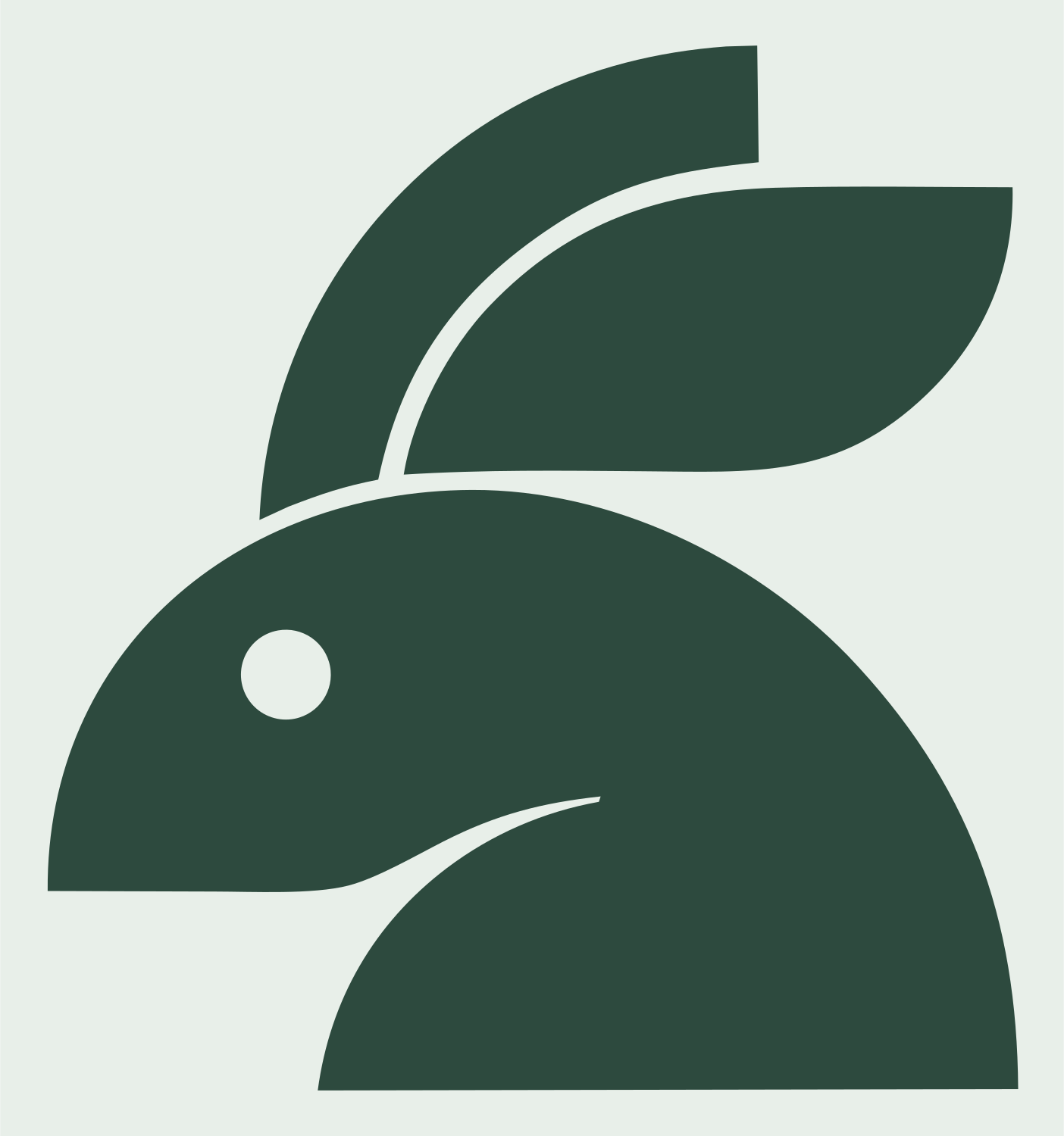 Geometric Rabbit Side Profile Mark #e8efe9/#2d4a3e