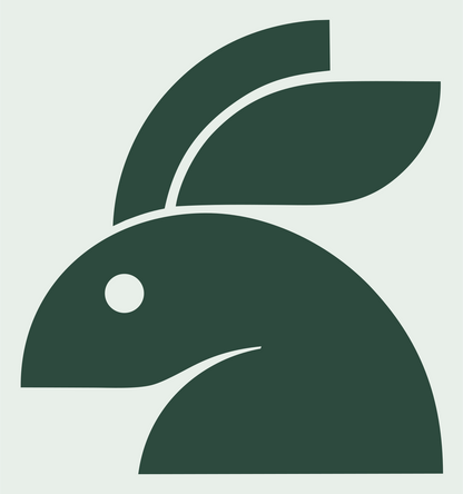 Geometric Rabbit Side Profile Mark #e8efe9/#2d4a3e