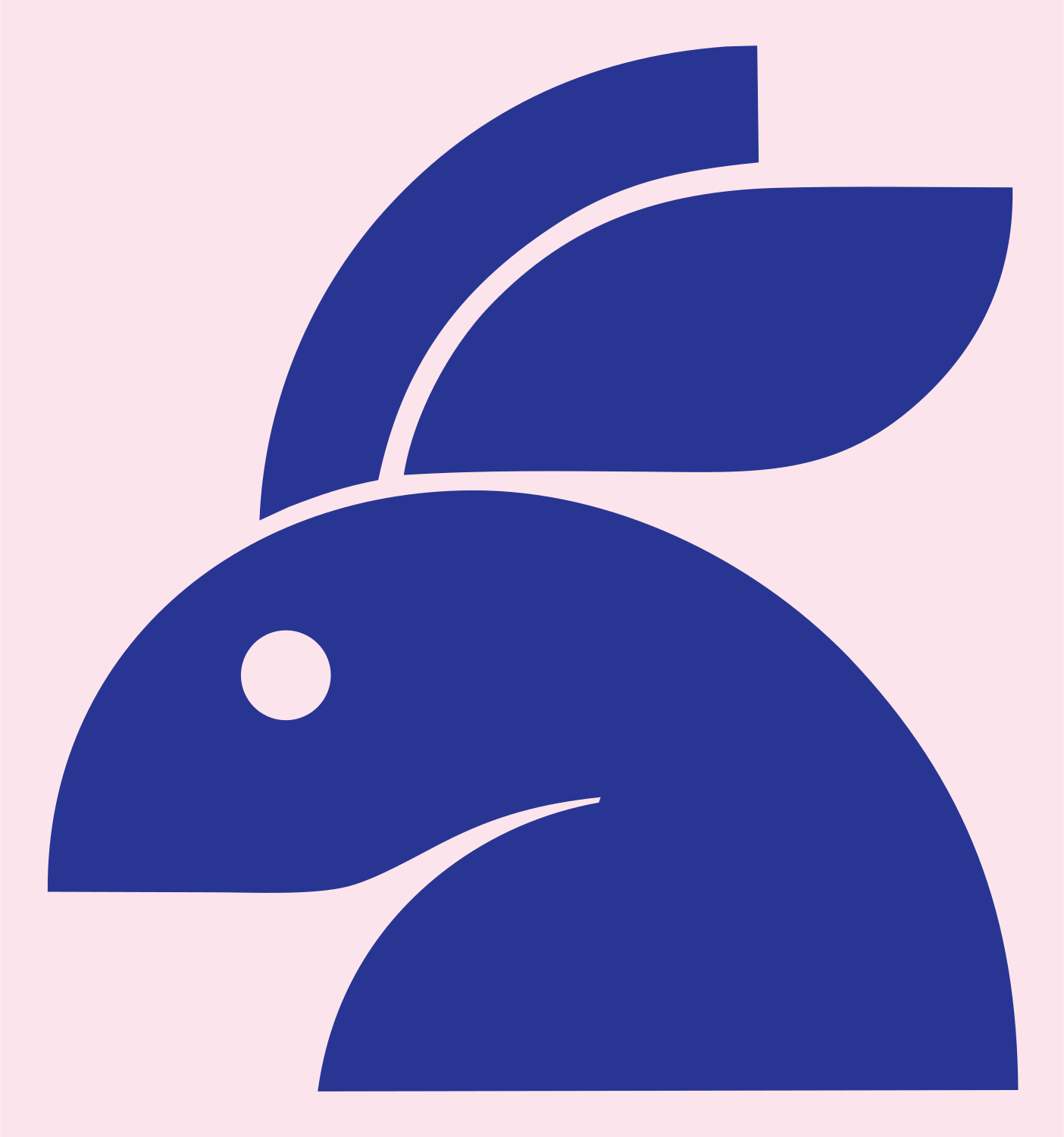 Geometric Rabbit Side Profile Mark #fce4ec/#283593