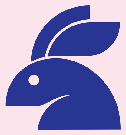 Geometric Rabbit Side Profile Mark #fce4ec/#283593