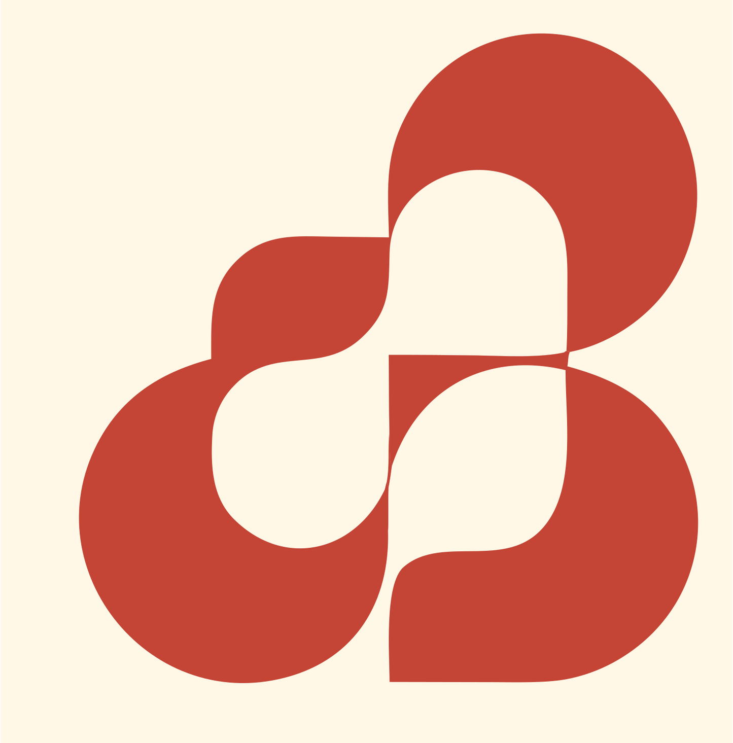 Geometric Rabbit Ears Emblem #fff8e7/#c44536
