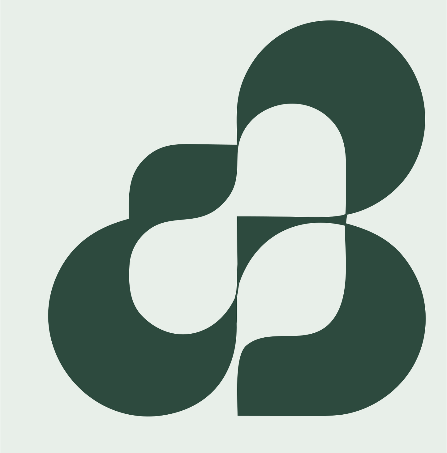Geometric Rabbit Ears Emblem #e8efe9/#2d4a3e