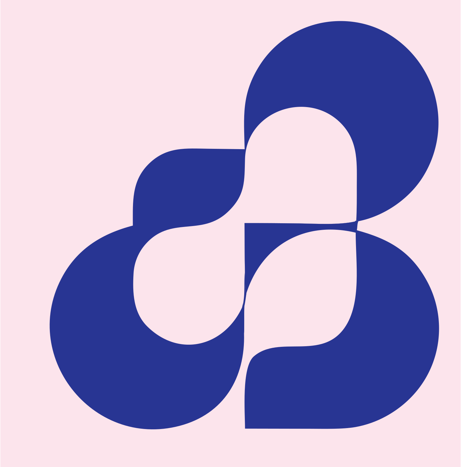 Geometric Rabbit Ears Emblem #fce4ec/#283593