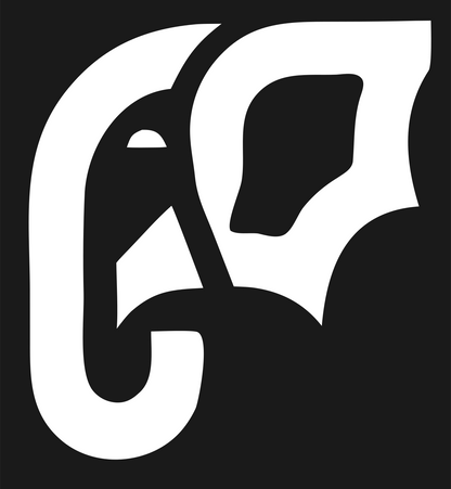 Bold Elephant Trunk Logo #1a1a1a/#ffffff