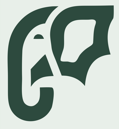 Bold Elephant Trunk Logo #e8efe9/#2d4a3e