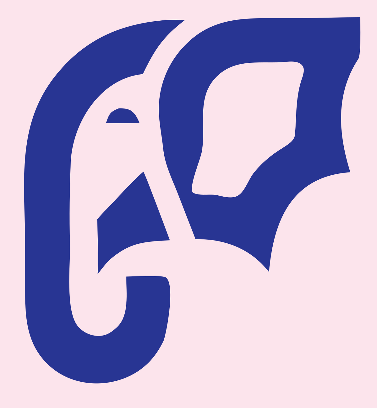 Bold Elephant Trunk Logo #fce4ec/#283593