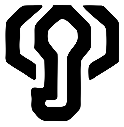 Sci-Fi Elephant Head Circuit Board Mark #ffffff/#000000