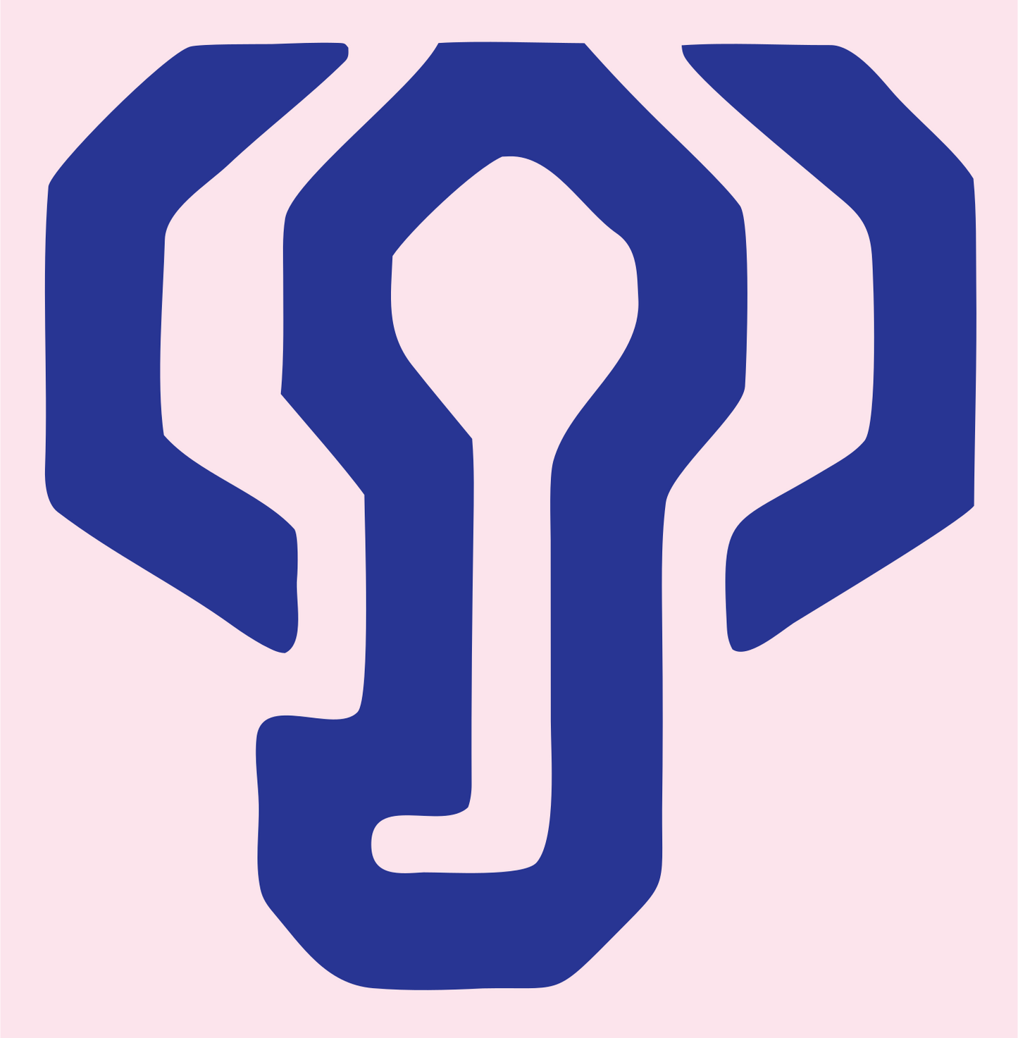 Sci-Fi Elephant Head Circuit Board Mark #fce4ec/#283593